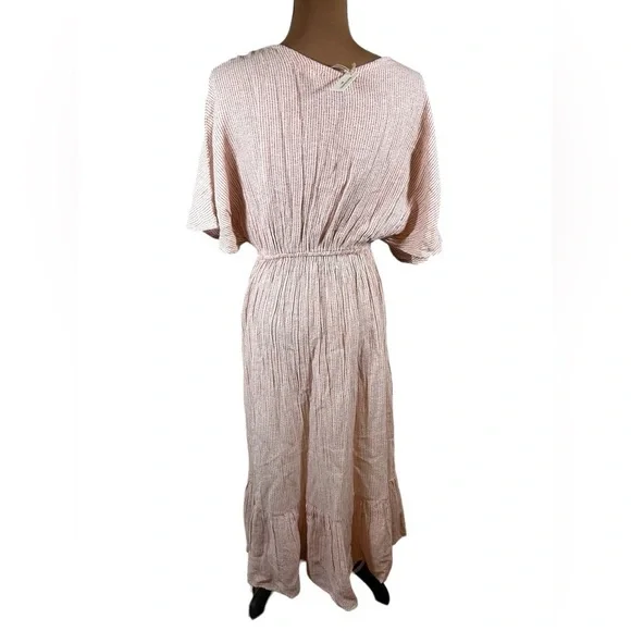 World Market Red & Ivory Kaftan Dress S/M - Picture 2 of 7